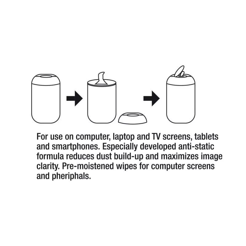 Apparatuur-reinigingsdoekjes ACT AC9515 100 stuks voor LCD LED plasma