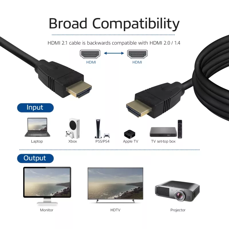 ACT 1 meter HDMI 8K Ultra High Speed-kabel v2.1 HDMI-A stekker - HDMI-A stekker