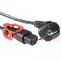 ACT netsnoer CEE 7/7 stekker (haaks) - C13 IEC Lock+ zwart 2 m, EL332S
