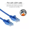 ACT blauw 1,5 meter LSZH U/UTP CAT6 datacenter slimline patchkabel rastnasenfrei met RJ45-stekkers