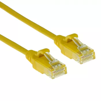 ACT geel 1 meter LSZH U/UTP CAT6 datacenter slimline patchkabel rastnasenfrei met RJ45-stekkers