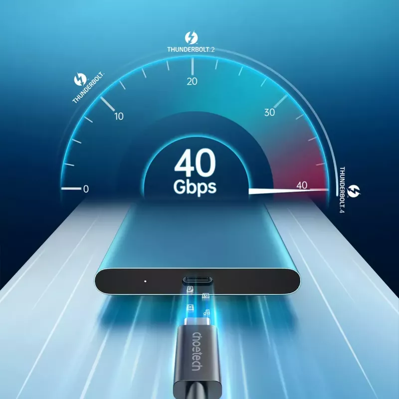 USB-C naar USB-C Thunderbolt 4 kabel CHOETECH — 40 Gbit/s, 100 W laadvermogen
