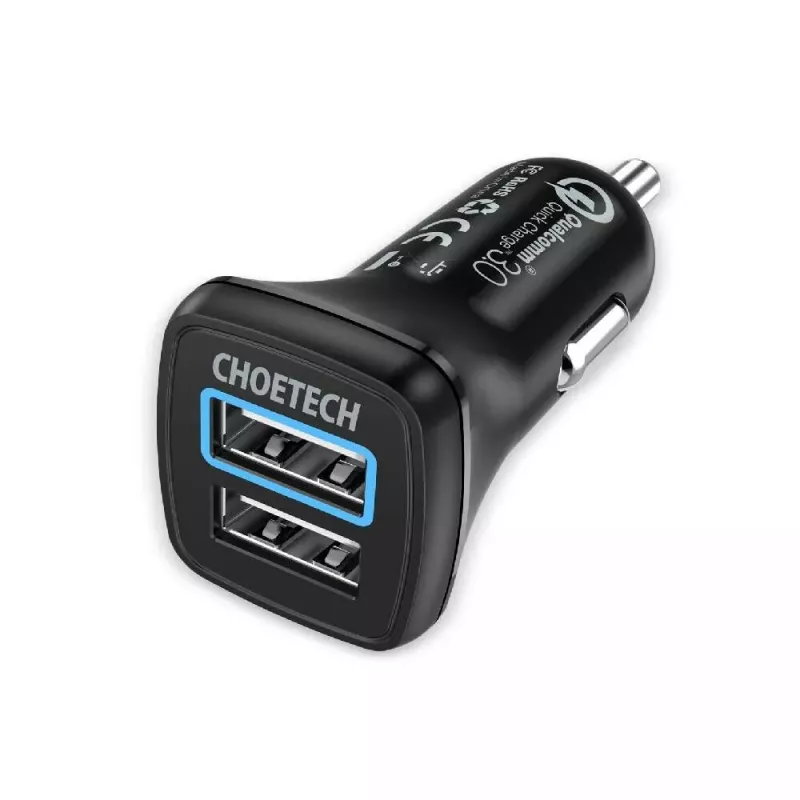Voeding CHOETECH C0051 dual USB-A 36W QC3.0, zwart