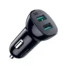 Voeding CHOETECH C0051 dual USB-A 36W QC3.0, zwart