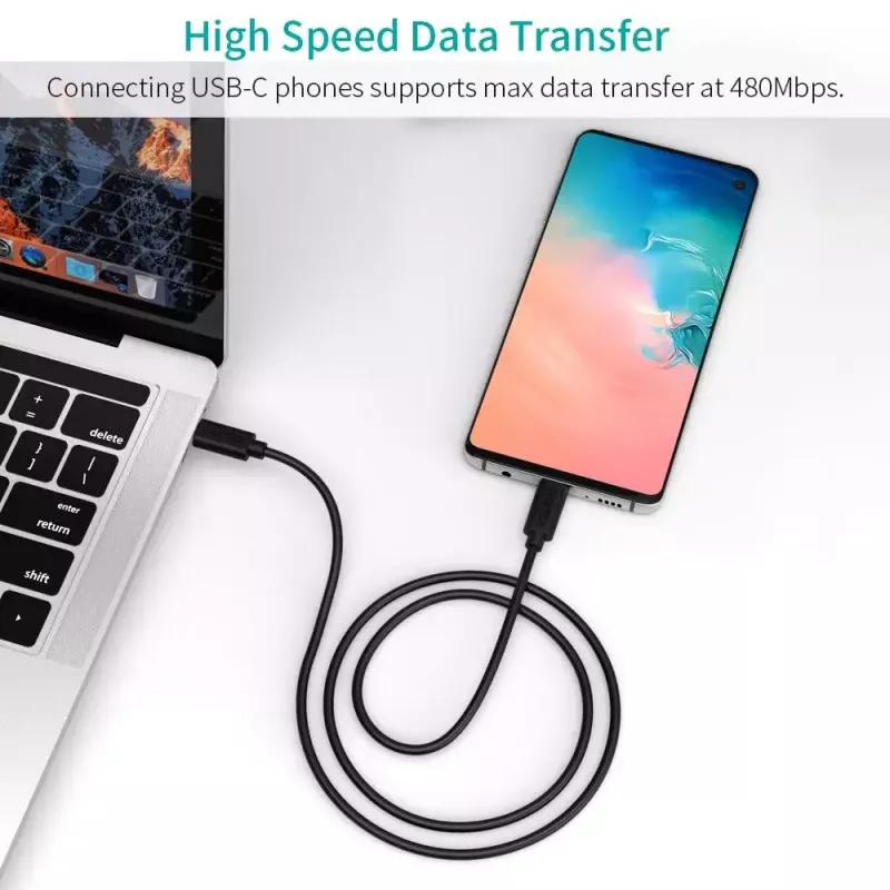 USB-kabel Choetech CC0002 USB 2.0 1m USB-C zwart