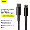 Kabel Baseus Tungsten Gold 1 m zwart Lightning naar USB-C