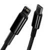 Kabel Baseus Tungsten Gold 1 m zwart Lightning naar USB-C