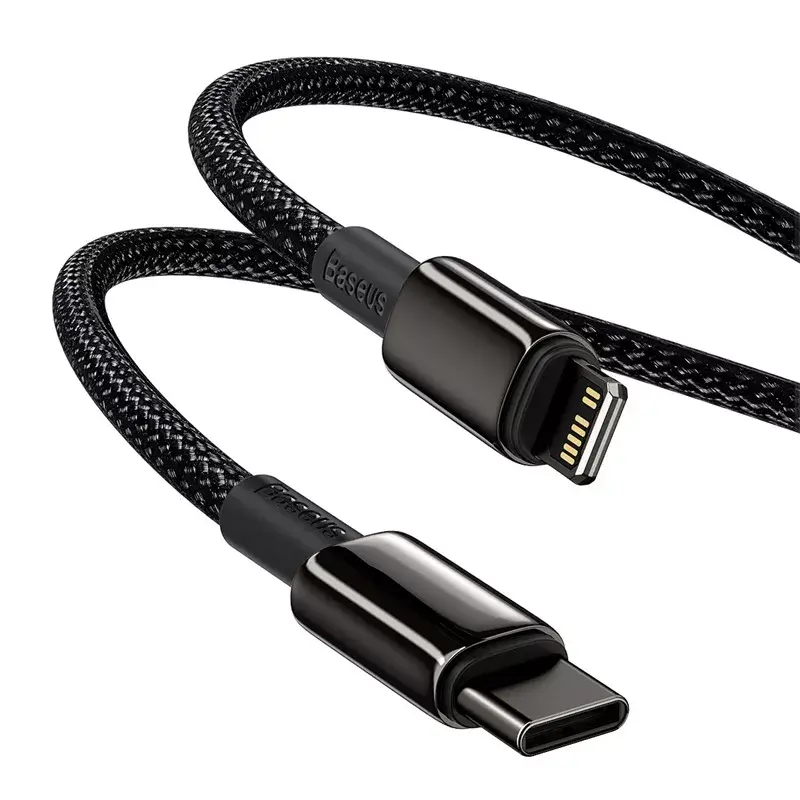 Kabel Baseus Tungsten Gold 1 m zwart Lightning naar USB-C