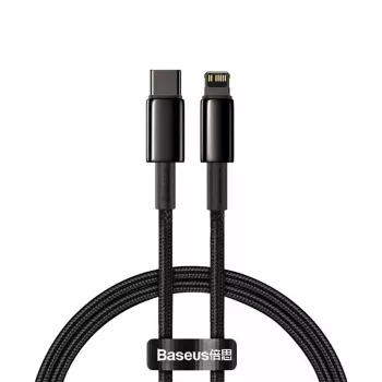 Kabel Baseus Tungsten Gold 1 m zwart Lightning naar USB-C