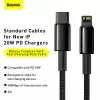 Kabel Baseus Tungsten Gold 2 m zwart Lightning USB-C
