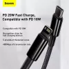 Kabel Baseus Tungsten Gold 2 m zwart Lightning USB-C