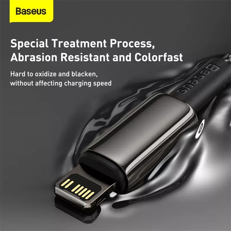 Kabel Baseus Tungsten Gold 2 m zwart Lightning USB-C
