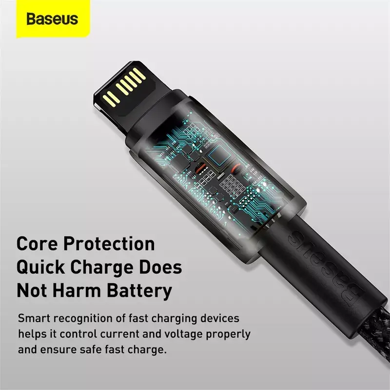 Kabel Baseus Tungsten Gold 2 m zwart Lightning USB-C