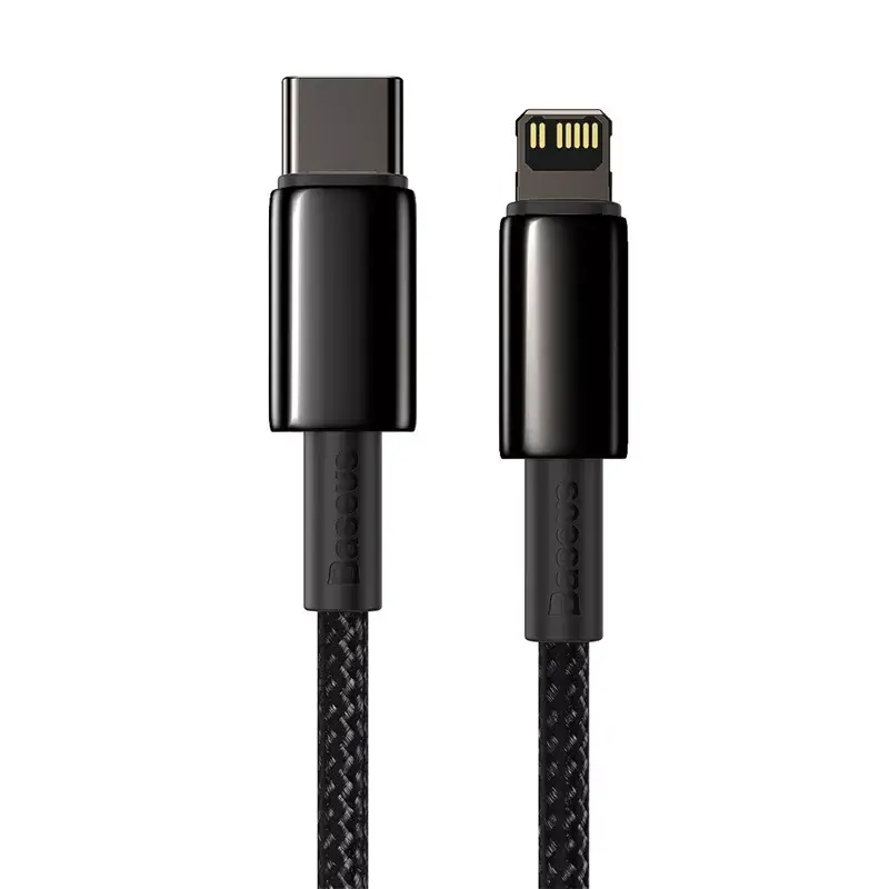 Kabel Baseus Tungsten Gold 2 m zwart Lightning USB-C