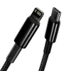 Kabel Baseus Tungsten Gold 2 m zwart Lightning USB-C