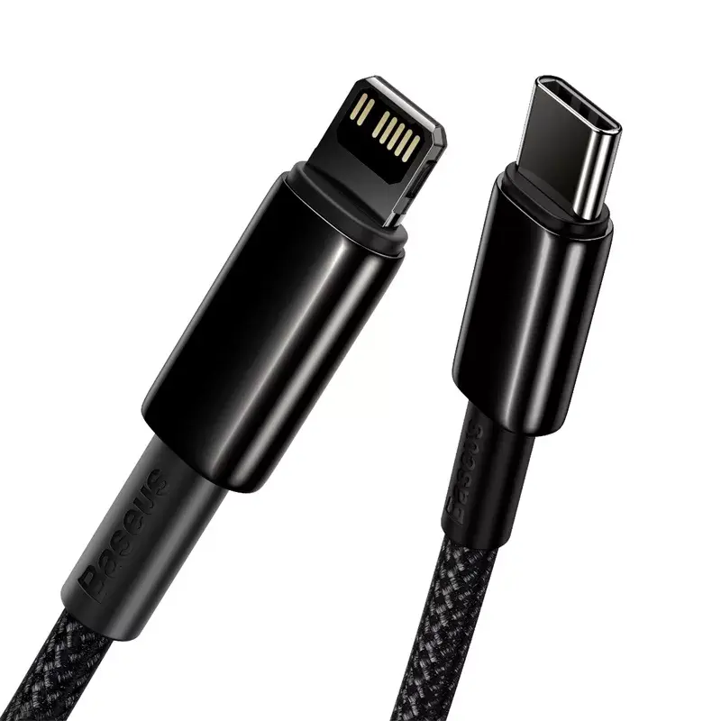 Kabel Baseus Tungsten Gold 2 m zwart Lightning USB-C