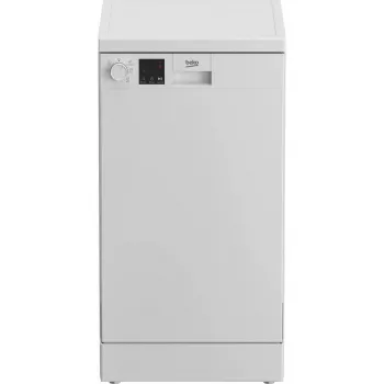 Smal vrijstaande vaatwasser BEKO DVS05024W — 10 couverts, 45 cm, 49 dB, energieklasse E