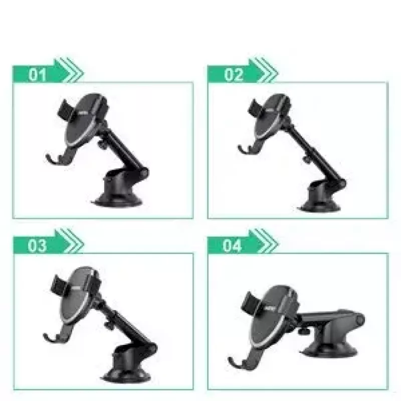 Autohouder voor telefoon CHOETECH T536-S met 10W draadloos laden, montage op dashboard/voorruit