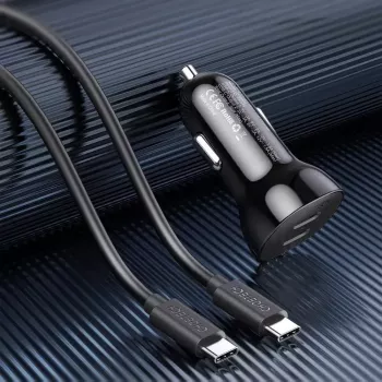 Indoor-oplader Choetech TC0008 zwart sigarettenaansteker snelopladen