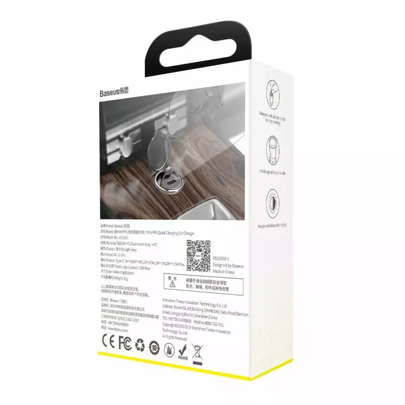 Wandlader Baseus VCHX-B0G 30W met QC4.0- en PD3.0-ondersteuning