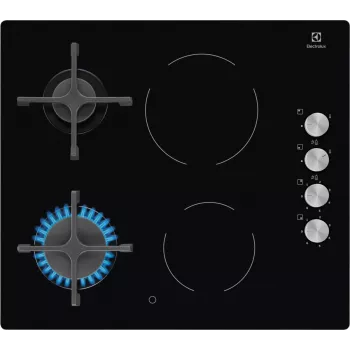 Electrolux EGE6172NOK kookplaat zwart inbouw 60 cm combi 4 zone(s), touch- en draaiknoppen