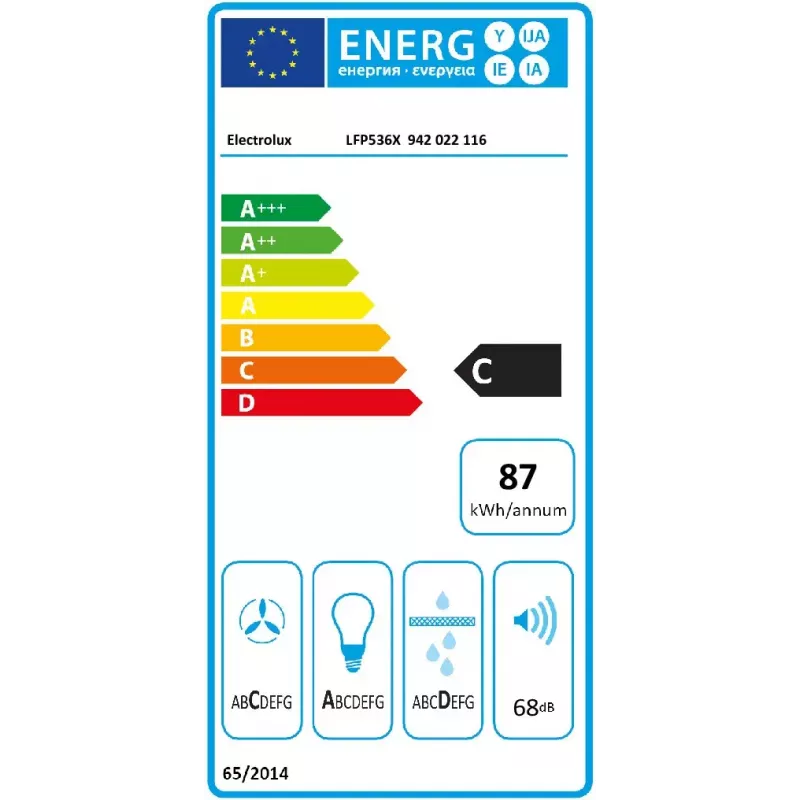 Electrolux LFP536X semi-inbouw (uitschuifbaar) grijs, roestvrijstaal 600 m³/h