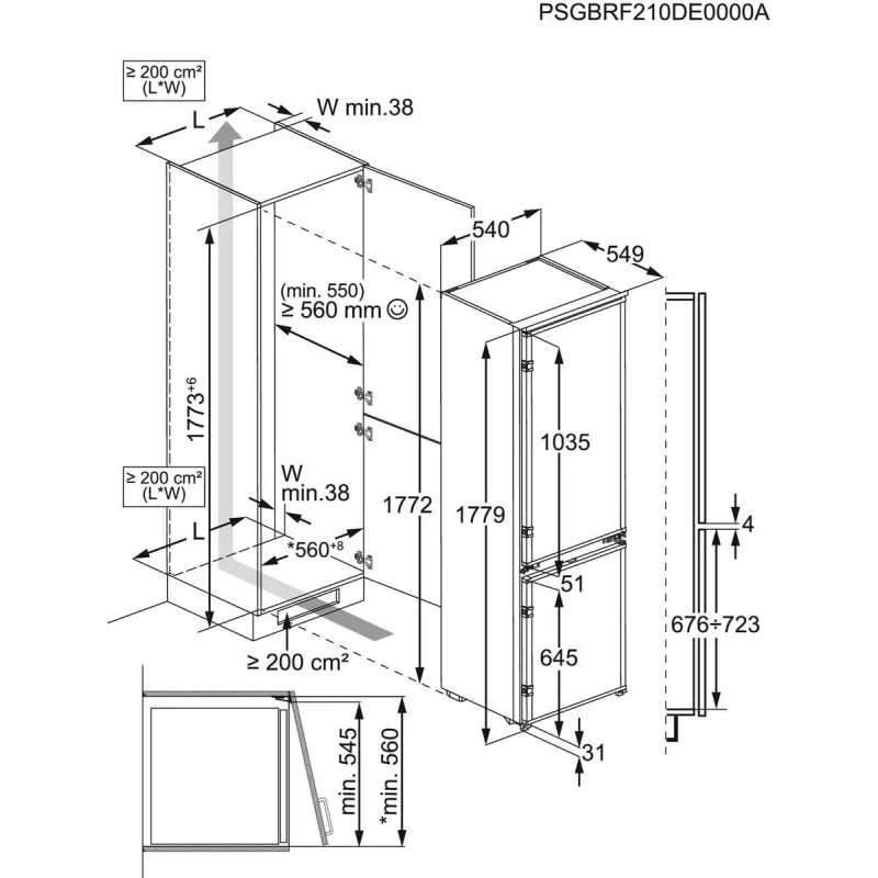 Inbouwkoelkast Electrolux LND5FE18S 269 L
