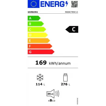 Samsung RB38C7B5C12/EF koel-vriescombinatie vrijstaand wit