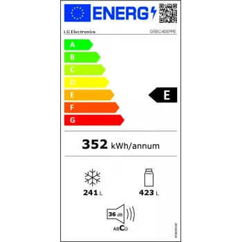 LG GSBC40EPPE side-by-side koelkast vrijstaand 664 L E zwart