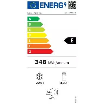 LG GSLC41EPPE side-by-side koelkast vrijstaand 641 L zwart
