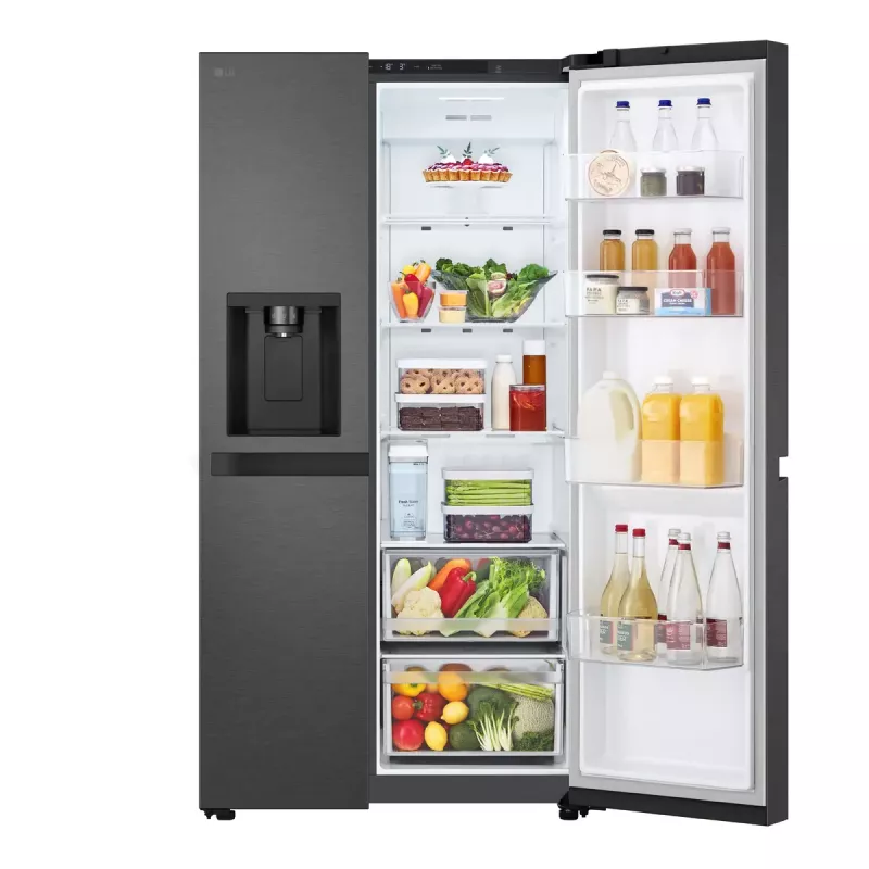 LG GSLC41EPPE side-by-side koelkast vrijstaand 641 L zwart