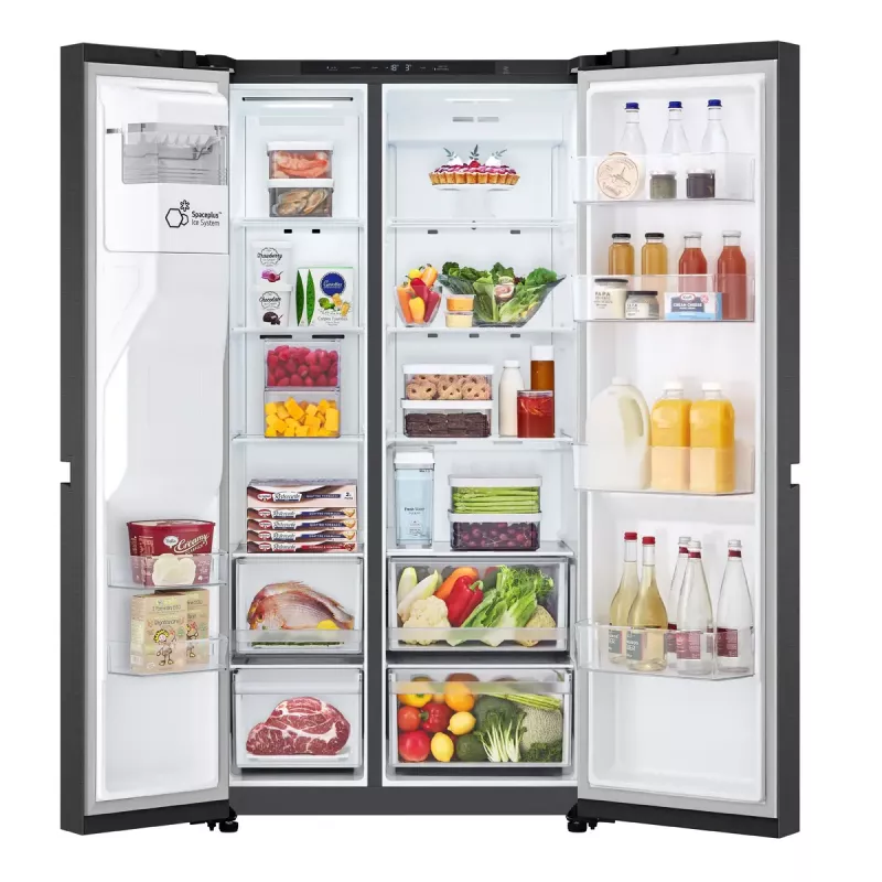 LG GSLC41EPPE side-by-side koelkast vrijstaand 641 L zwart