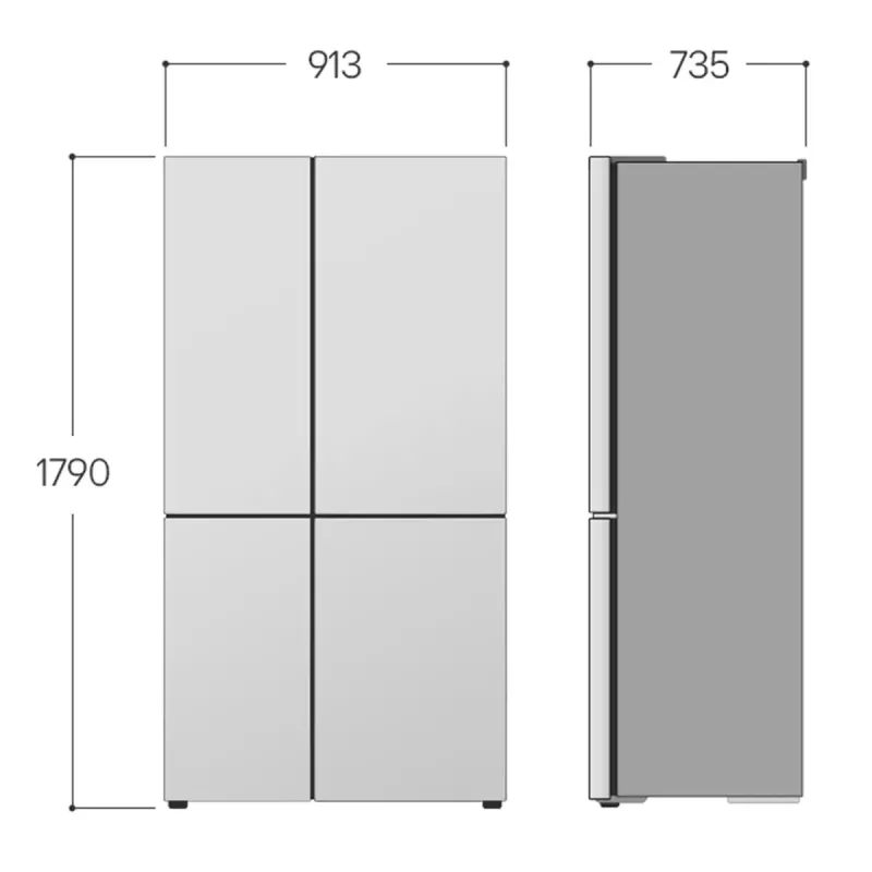 LG GSLC41EPPE side-by-side koelkast vrijstaand 641 L zwart