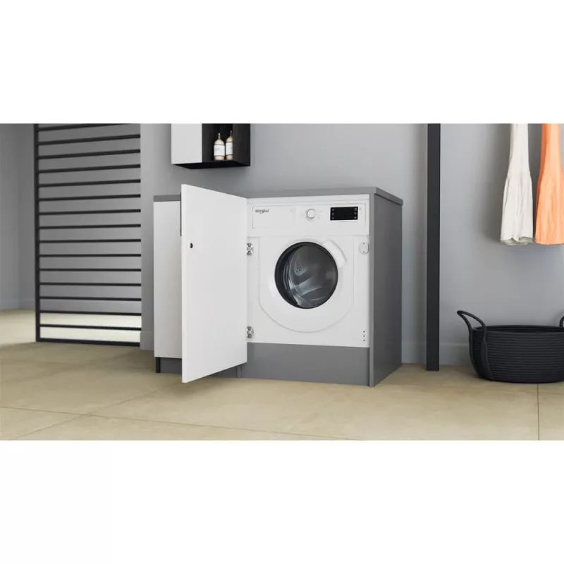 Whirlpool BI WMWG 71483E EU N volledig integreerbare wasmachine, 7 kg, 1400 tpm, energieklasse D, wit
