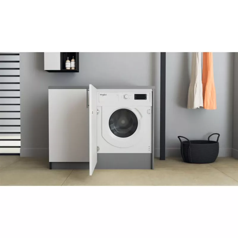 Whirlpool BI WMWG 71483E EU N volledig integreerbare wasmachine, 7 kg, 1400 tpm, energieklasse D, wit