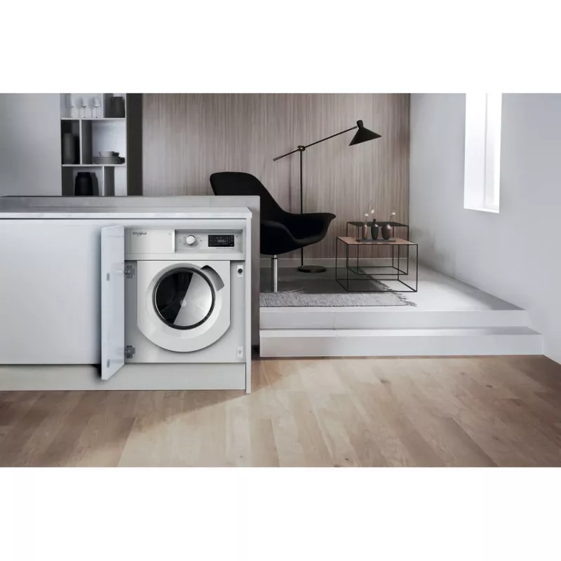 Whirlpool BI WMWG 71483E EU N volledig integreerbare wasmachine, 7 kg, 1400 tpm, energieklasse D, wit