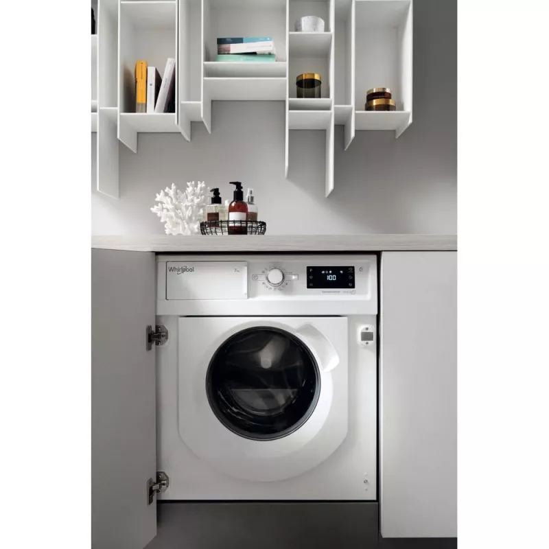 Whirlpool BI WMWG 71483E EU N volledig integreerbare wasmachine, 7 kg, 1400 tpm, energieklasse D, wit