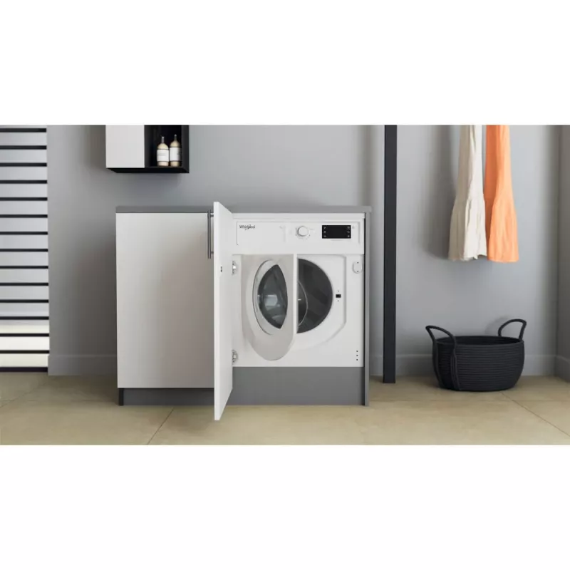 Whirlpool BI WMWG 71483E EU N volledig integreerbare wasmachine, 7 kg, 1400 tpm, energieklasse D, wit