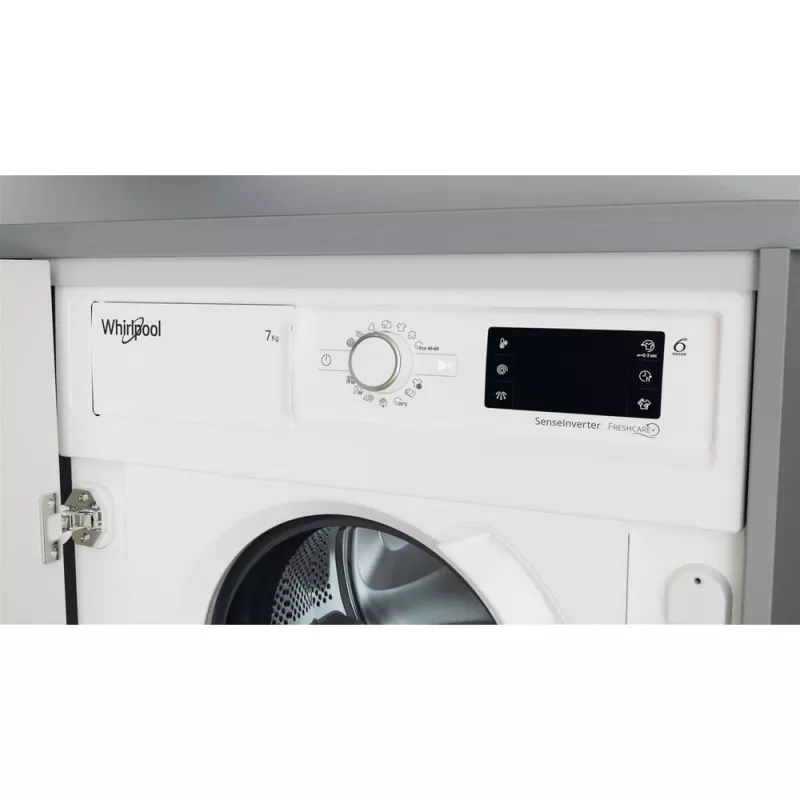 Whirlpool BI WMWG 71483E EU N volledig integreerbare wasmachine, 7 kg, 1400 tpm, energieklasse D, wit