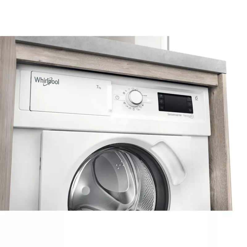Whirlpool BI WMWG 71483E EU N volledig integreerbare wasmachine, 7 kg, 1400 tpm, energieklasse D, wit