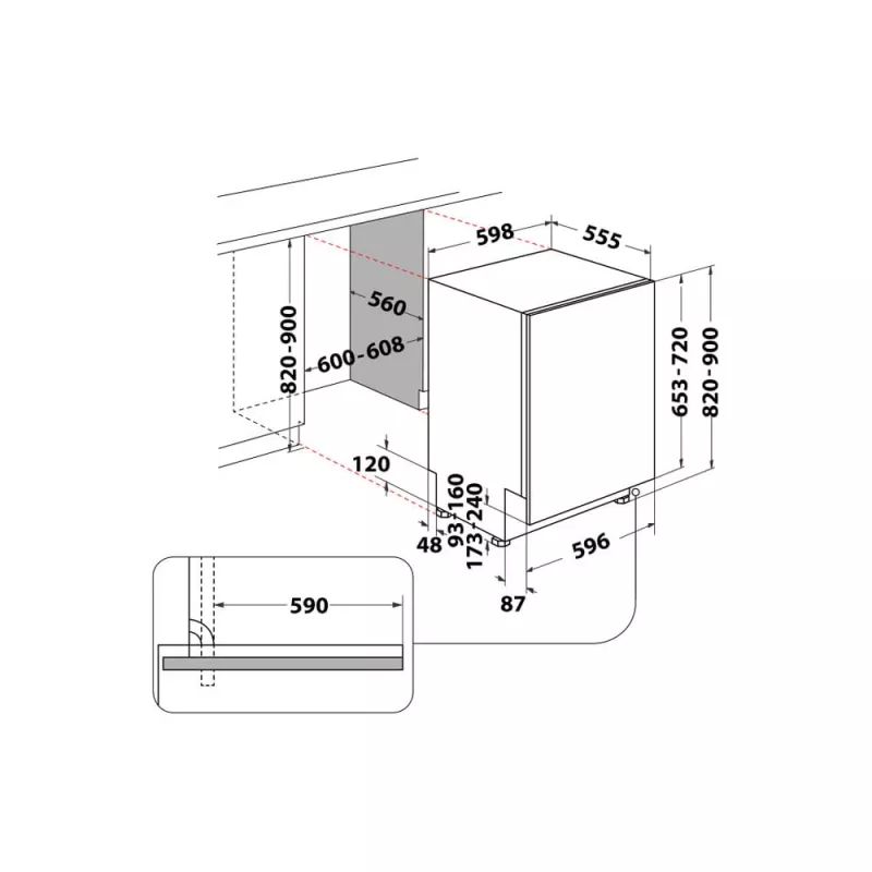 Whirlpool MaxiSpace W8I HT58 T volledig geïntegreerd 14 couverts