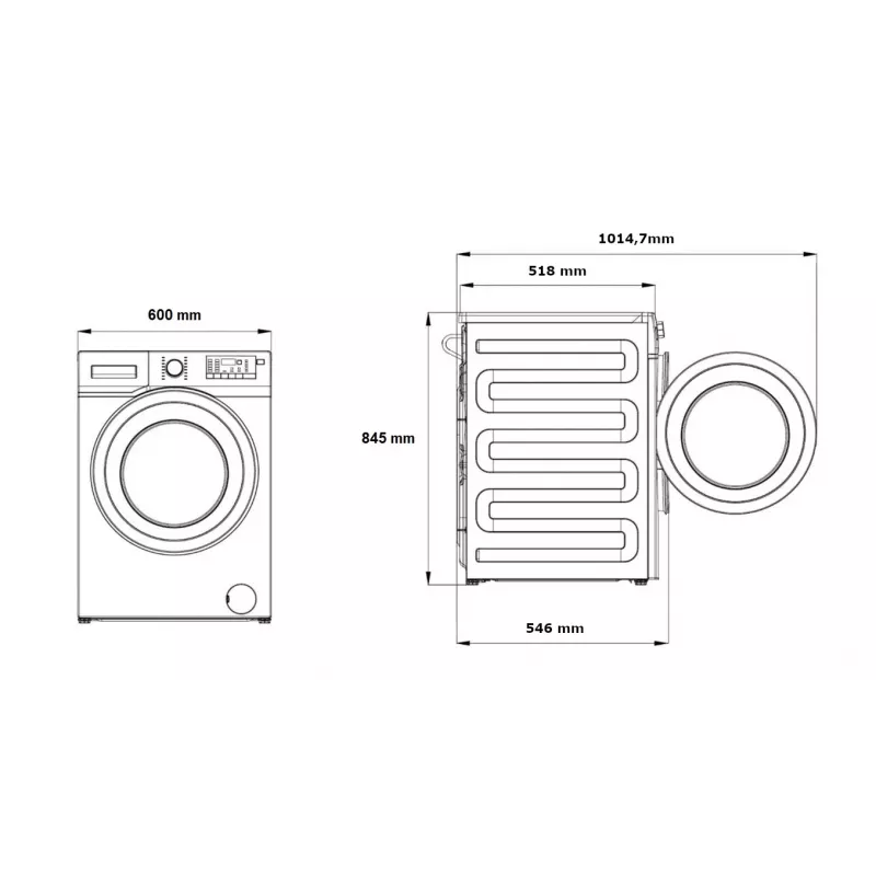 Wasmachine BEKO BM3WFSU49415WB voorlader 9 kg 1400 t/min wit, Energie A