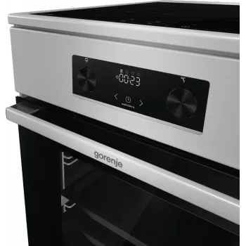 Gorenje 740742 Fornuis vrijstaand fornuis elektrisch fornuis zone-inductie Zwart, RVS
