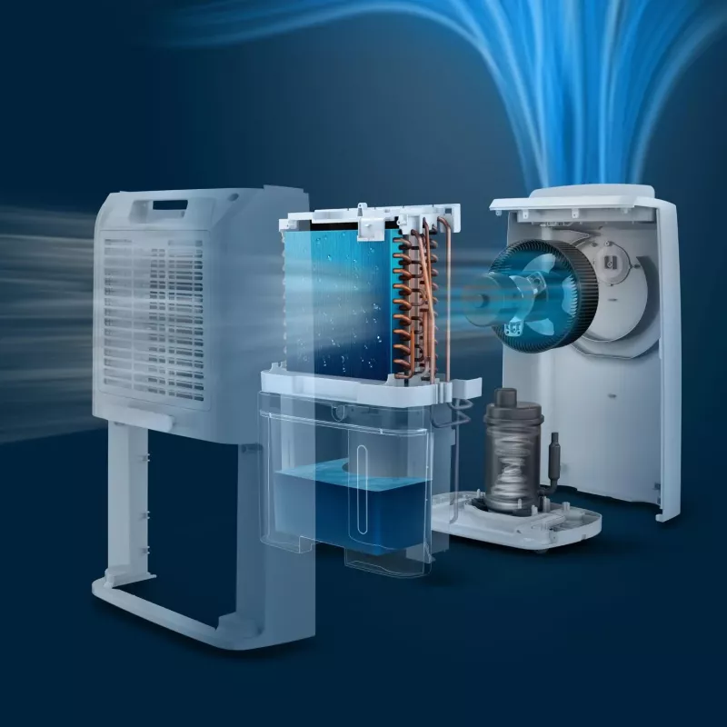 Philips 3000 series DE3306/11 luchtontvochtiger 4 L 51 dB wit, lichtgrijs
