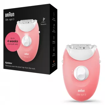 Braun Silk-épil 3 3-176 epileerapparaat met 3 extra's, rosé, wit, 20 pincetten, scheren, AC, 100 - 240 V, 50 - 60 Hz