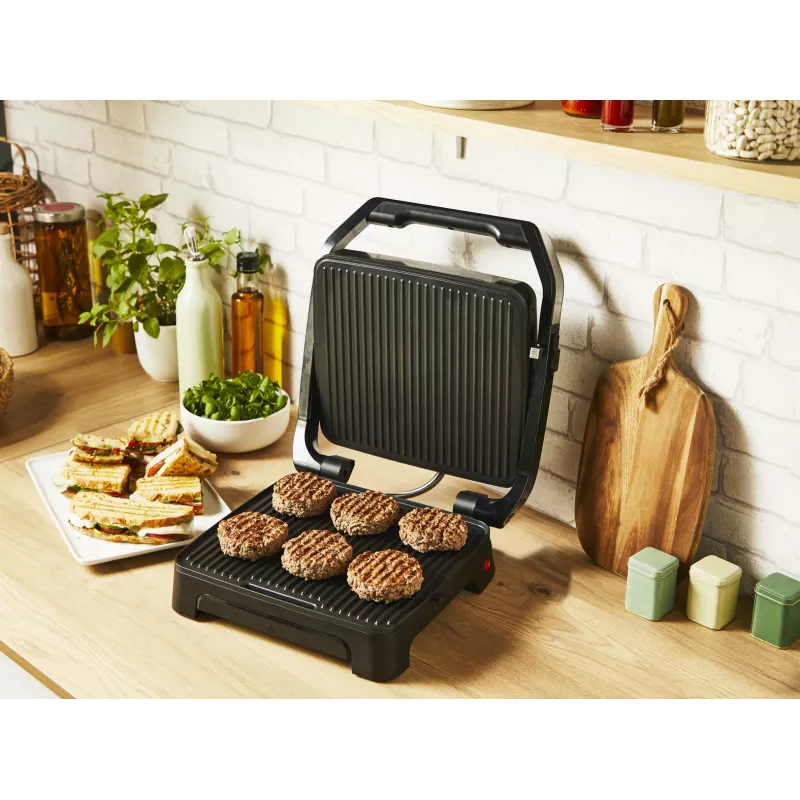 Contactgrill Tefal Inicio Adjust GC272D10 met antiaanbakplaten en instelbare temperatuur
