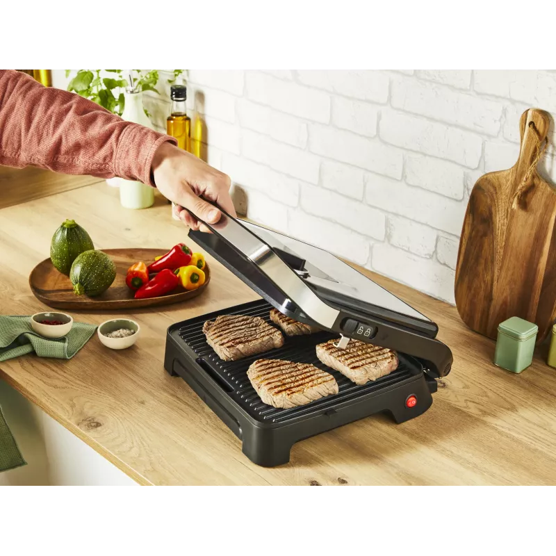 Contactgrill Tefal Inicio Adjust GC272D10 met antiaanbakplaten en instelbare temperatuur