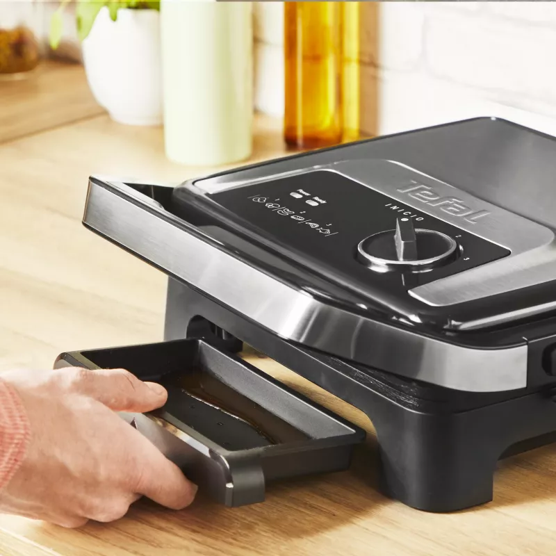 Contactgrill Tefal Inicio Adjust GC272D10 met antiaanbakplaten en instelbare temperatuur