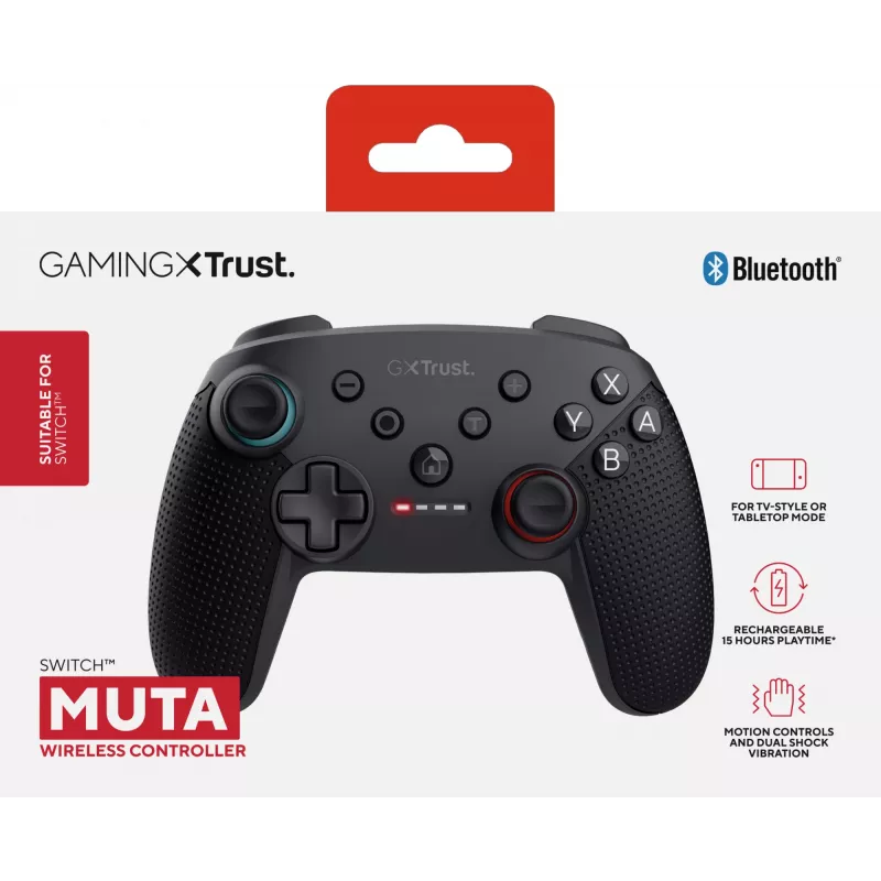 Trust GXT 1246 MUTA zwart Bluetooth gamepad analoog / digitaal Nintendo Switch, Nintendo Switch Lite, Nintendo Switch OLED