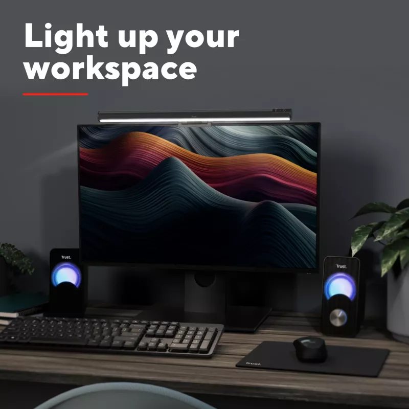Tafellamp Trust Shyne niet-vervangbare gloeilamp zwart USB-gevoed 70 mm hoogte